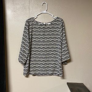 Black and Off White Top